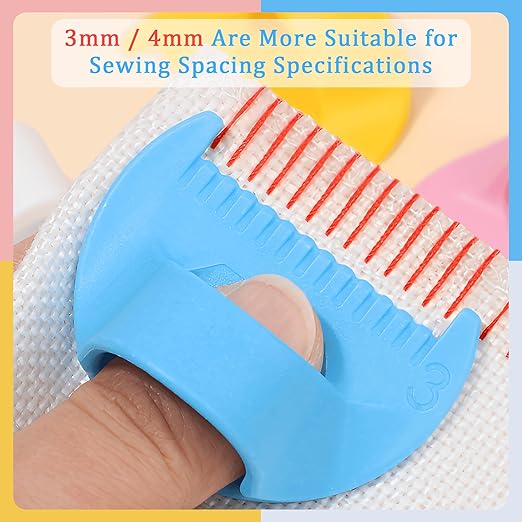 1 PCS 3mm Edge Lock Seam Guide, Mini Sewing Finger Ruler for Hand Sewing, DIY Sewing Kit Tool, Sewing Needle Gauge Measuring Guide, Pink