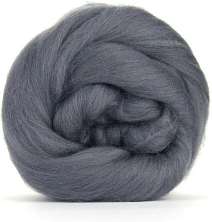 Revolution Fibers Merino Wool Roving | Premium Combed Wool Top | 22 Micron, Perfect for Felting Projects, Spinning, Wall Hangings and Tapestry (Granite)