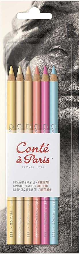 Conté à Paris Pastel Pencils with 6 Count Portrait Colors