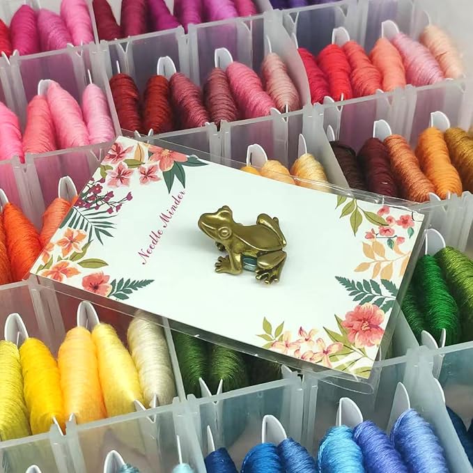 Mini Brass Frog Needle Minder, Magnetic Needle Nanny, Needle Minder Magnet, Handmade Needlework Accessories Organizer