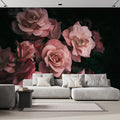 wall26 Removable Wall Sticker/Wall Mural Close Up Dark Rose Flower Blossoms Nature Wilderness Photography Decorative Botanical Relax/Calm Floral for Living Room, Bedroom, Office - 120x192 inches