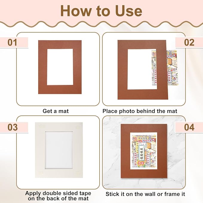 uxcell 10Pcs Picture Mats, 8 x 10 Mat Board Center for 5 x 7 Pictures Acid Free White Core Bevel Cut Frame Mattes for Display Art Measuring, Dark Blue