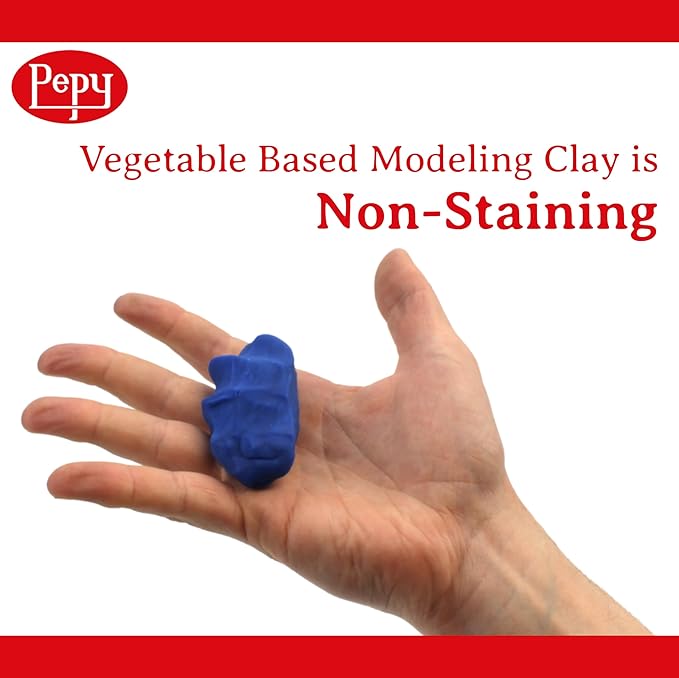 Pepy Plastilina Reusable and Non-Drying Modeling Clay; Set of 24 Bars, 1.4 Ounce Each, Perfect for Arts and Crafts Projects, White