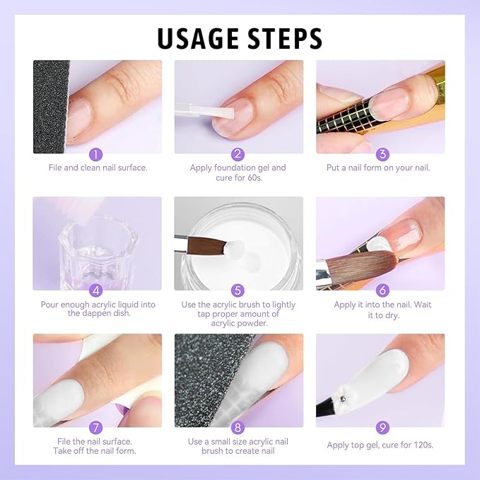 8FL.OZ Acrylic Liquid Monomer Acrylic Nail Liquid Non-Yellowing Acrylic Liquid Professional EMA Monomer Liquid for Acrylic Nail Extension and Carving, DIY Home Nail Salon Use