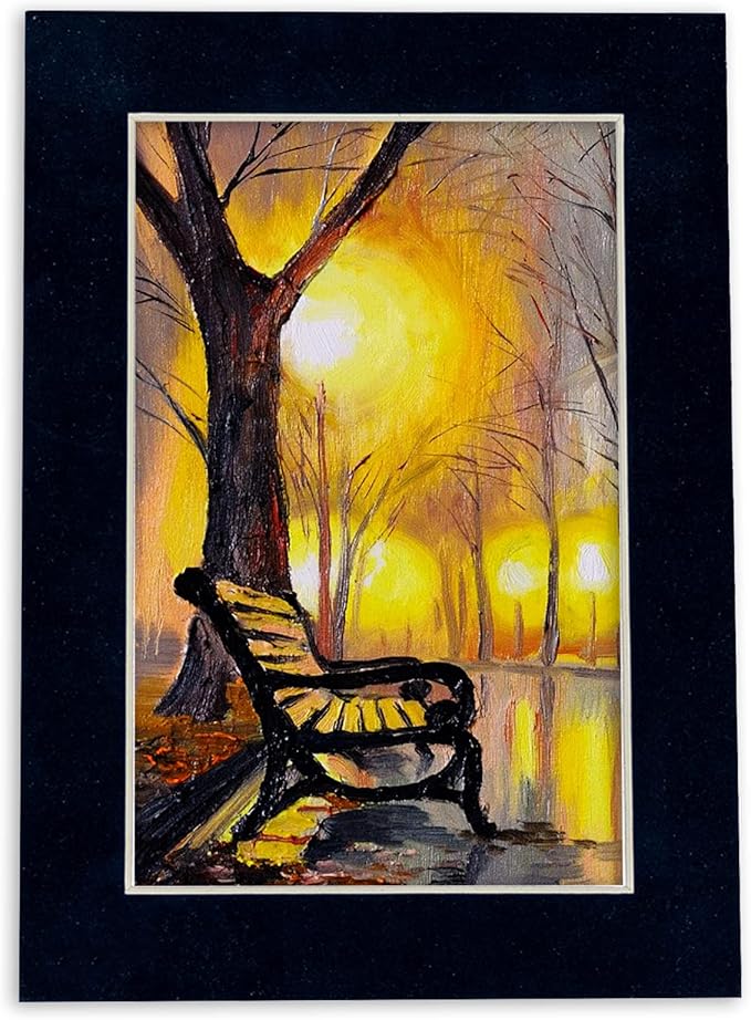 8x10 Mat Bevel Cut for 5x8 Photos - Acid Free Navy Suede Precut Matboard - For Pictures, Photos, Framing - 4-ply Thickness