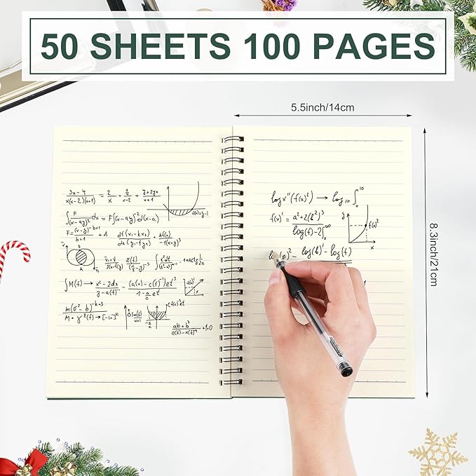 Yahenda 18 Pcs Spiral Notebook Bulk A5 Journal Lined 8.3'' x 5.5'' Writing Composition Paper Small Notepad Subject Notebook for Students Office Business Back to School Supplies (Deep Green,Red)