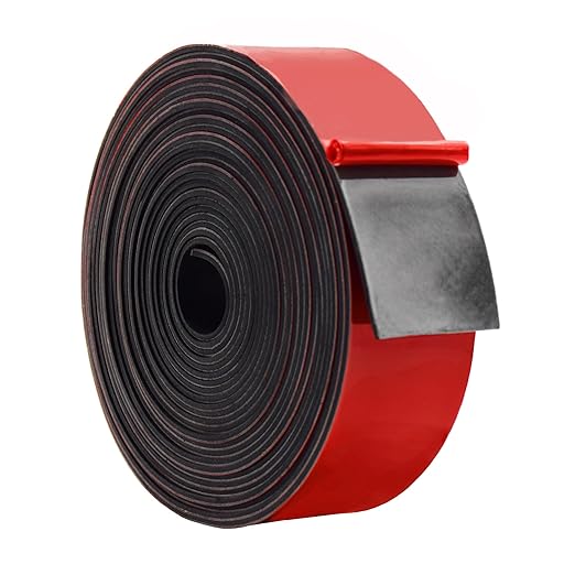 DOBTIM Solid Neoprene Rubber Strips with Adhesive Backing 1/16 (.062)" Thick x 2" Wide x 25' Long, Self Adhesive Rubber Sheets, Rolls & Strips for DIY Gaskets Crafts Pads Seals Warehouse Flooring