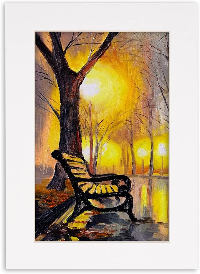 Pack of Ten Acid Free 8x10 Mats Bevel Cut for 5x8 Photos - White Precut Matboards with Backing Boards and Self Seal Photo Mat Bags for Pictures, Photos, Framing - 4-ply Thickness