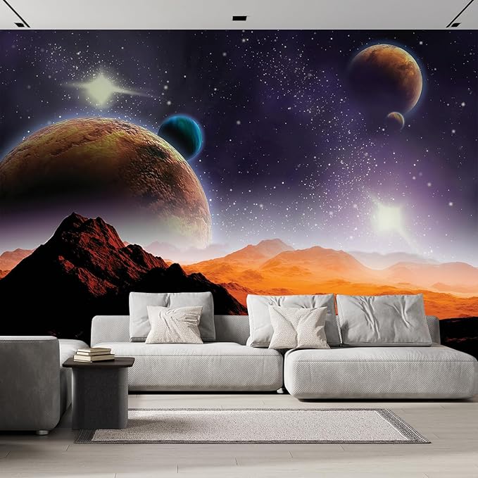 wall26 Peering into a Vibrantly Colored Space Wall Mural, Removable Sticker, Home Decor - 108x168 inches