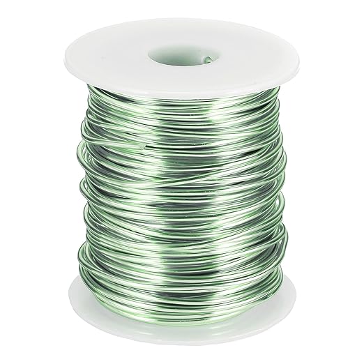 uxcell 12 Gauge / 2mm Anodized Aluminum Wire for Jewelry Craft Making, 102 Feet Bendable Flexible Wire for DIY Home Decor Gardening Sculpture, Grass Green