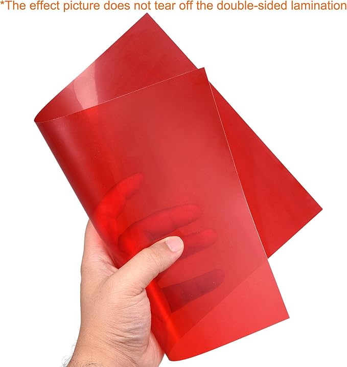 uxcell 4Pcs A4 Gel Light Lighting Filter Overlay Transparent Color Correction Plastic Vinyl PVC Sheets Photography Television Red,0.3mm