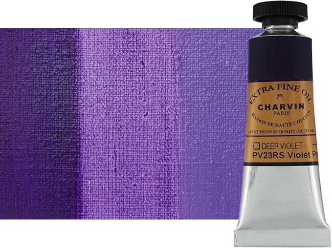Charvin Extra Fine Oil Paint, Deep Violet 20 ml - Triple-Milled, Rich Texture, Poppy Oil-Based, Light-Fast, Handmade, Archival Quality
