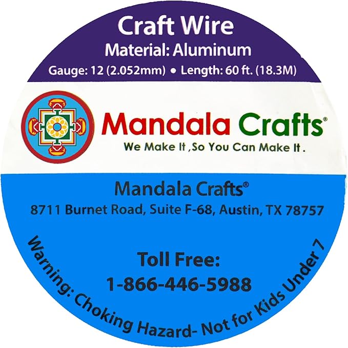 Mandala Crafts 12 Gauge Anodized Aluminum Craft Wire for Jewelry Making - 60 FT Colored Flexible Kelly Green Wire - Bendable for Bonsai Armature Crafting Sculpting
