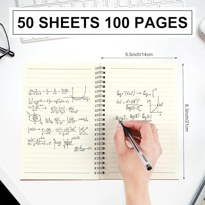 Spiral Notebook Bulk A5 College Ruled Journals Notebooks Lined 8.3 x 5.5 Inch Note Books Writing Thick Paper Notebook for Christmas Office Business School Gifts Supplies(Classic Colors, 72 Pcs)