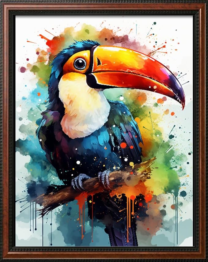 Leczany Cross Stitch Stamped Kit for Adults or Kids - Art Parrot | DIY Embroidery Starter Patterns Craft Kit Needlepoint for Beginner | 11CT, 3 Strands | 13.4x17.2 inches