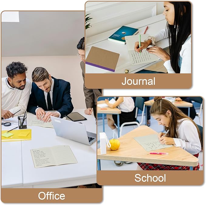 ZCZN Composition Notebooks Bulk, A5 Kraft Cover Lined Journals with Rainbow Spines for School, Business, Work and Daliy Use (24, 8 colors)