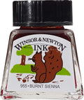 Winsor & Newton Drawing Ink, 14ml Bottle, Burnt Sienna