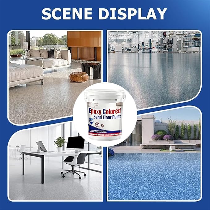 Epoxy Colored Sand Floor Paint, Epoxy Floor Paint for Concrete, High Gloss Marble Effect Coating, Waterproof Non-Slip Concrete Paints, Suitable for Indoor/Outdoor Use (Orange,16 oz/0.5 kg)
