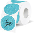 1.5" Holographic Direct Thermal Label Stickers, Round Printable Rainbow Glitter Thermal Printer Sticker Labels for Gift Wrapping, Self-Adhesive DIY Custom Logo Design- Glitter Blue