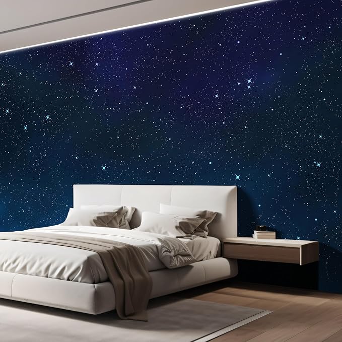 wall26 Large Wall Mural Beautiful Scenery of The Starry Night Self-Adhesive Vinyl Wallpaper Removable Wall Sticker - 120x168 inches