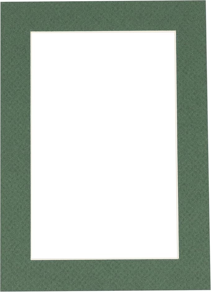 8x10 Mat Bevel Cut for 5x8 Photos - Acid Free Hunter Green Precut Matboard - For Pictures, Photos, Framing - 4-ply Thickness