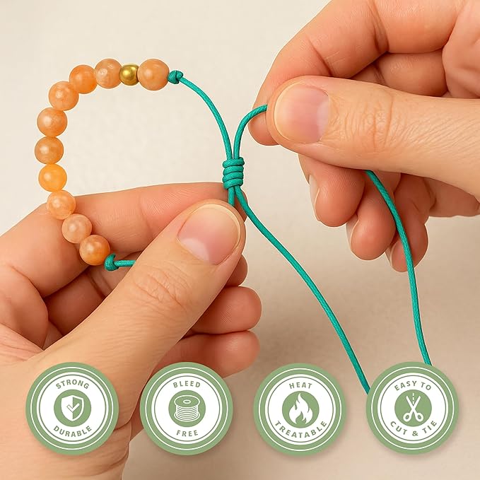 Mandala Crafts 2mm 109 Yards Tan Cotton Waxed Cord for Jewelry Making Bracelet Cord Waxed String - Beading String Thread Jewelry Cords for Necklaces String