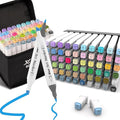 XSG Alcohol Markers,60 Colors Dual Tip Brush & Chisel Tip Art Marker Set,for Blending & Shading,Ideal for Coloring Books & Professional Artwork,Includes Blender Pen & Portable Case,Ideal for All Ages