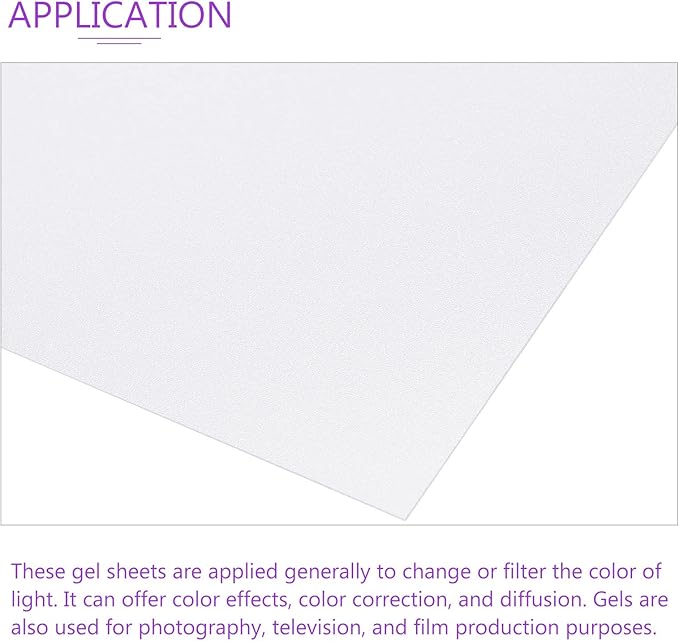 DMiotech 4Pcs Color Correction Gel Light Filter Overlay Transparent Plastic PVC Sheets Matte Translucent for Photo，Film,Video