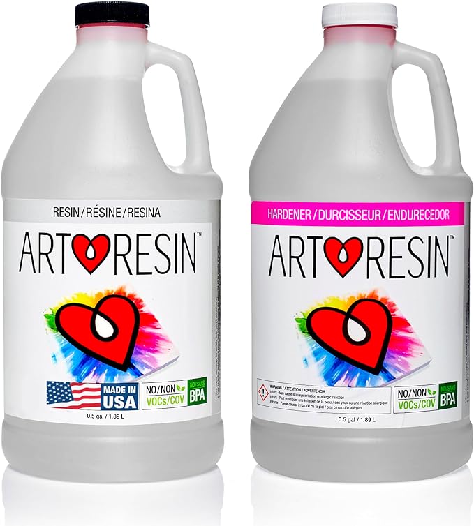 ArtResin - Epoxy Resin - Clear - Non-Toxic - 1 gal (0.5 gal Resin + 0.5 gal Hardener) (3.78 L)