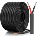 12 Gauge Wire, 12 AWG 2 Conductor Electrical Wire, Flexible/Oxygen-Free Tinned Copper/Stranded PVC 12/2 Cord for Automotive, Marine, LED Strips, Solar, RV, Lighting (50FT)