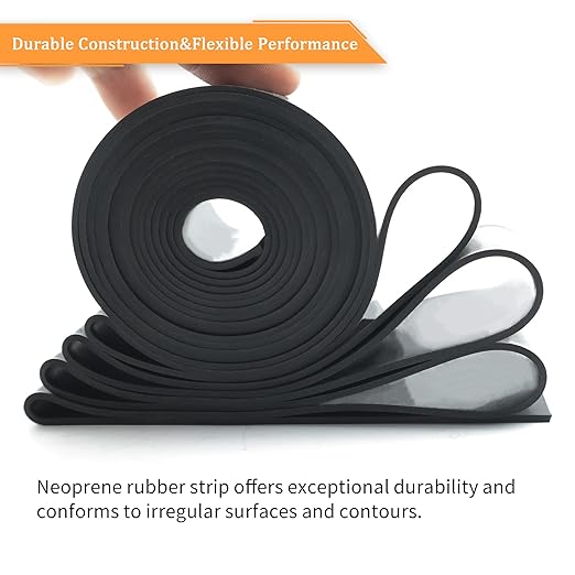 DOBTIM Neoprene Rubber Sheet Rolls 1/8 (.125)" Thick X 12" Wide X 24'' Long, Solid Rubber Strips Use for Gaskets DIY Material, Supports, Leveling, Sealing, Protection, Abrasion, Flooring, Black