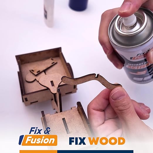 FIX & FUSION Activator Spray (3.38 Fl Oz), Instant Cure Accelerator for Cyanoacrylate (CA) Super Glue for Wood, Plastic, Rubber, Granite, and DIY & Professional, Accelerates Bonding Strength, (6 Pack)