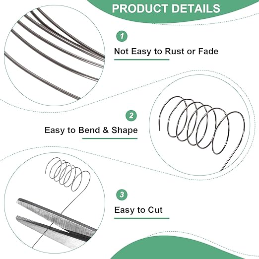 0.4 mm/26 Gauge Copper Wire for Jewelry Making, 30.2FT Copper Beading Craft Wire for Jewelry/Weaving/DIY Crafting/Planting, Color-Retaining [9.2M, Metallic Black]