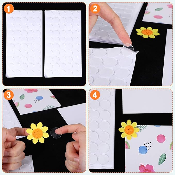 Zonon 200 Pcs Double Sided Adhesive Dots Clear Glue Point Tape Stickers Balloon Glue Round Mini No Traces Adhesive Sticker Dot Sticker for Classroom Decor Craft DIY Office (0.79 Inch/ 20 mm)