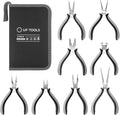 SOONAN 8 Pieces Mini Pliers Set, Jewelry Making Tools with Needle Nose Pliers, Wire Cutters, Round Nose Pliers, Bent Nose Plier