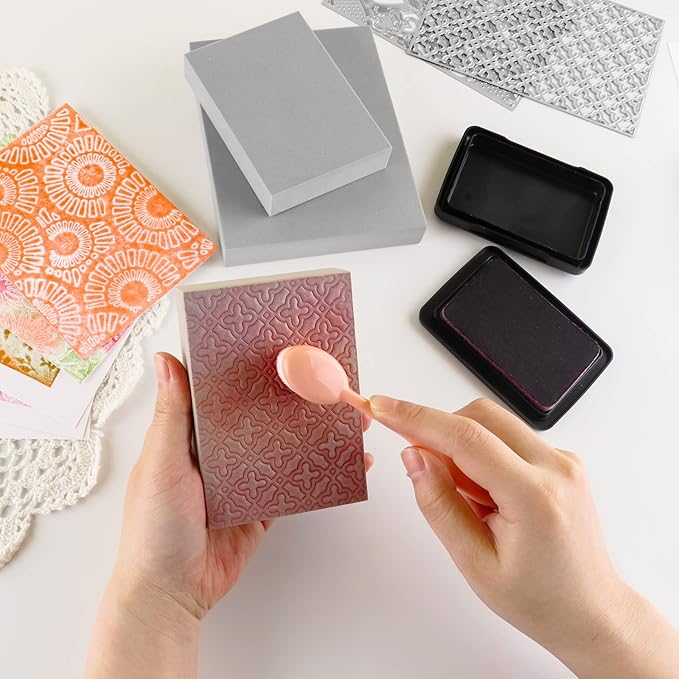 BAOFALI 8 Pcs Large Stamping Foam Grey Moldable Heart Foam Stamps Plastic Dry Foam Stamp Pad Cut and Dry Foam Stamping Foam Block for Sculpture, Modeling, DIY Arts and Handicrafts Projects