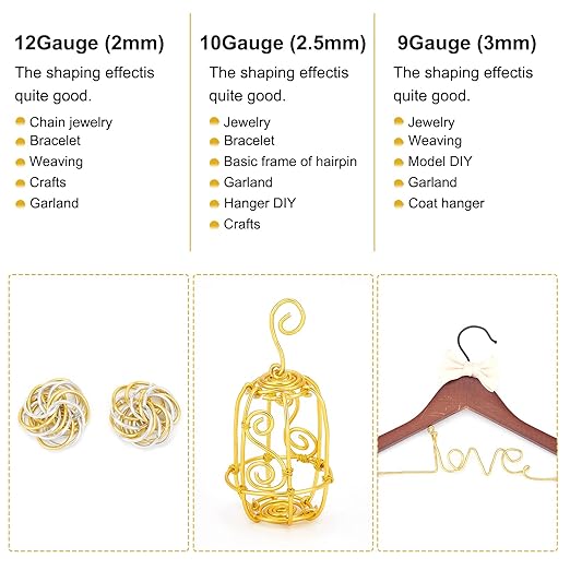 BENECREAT 9 12 15 18 20 Gauge Brown Aluminum Wire (18 Gauge,492 FT) Anodized Craft Making Beading Floral Colored Aluminum Craft Wire for Gem Wrapping, Jewelry Craft Making