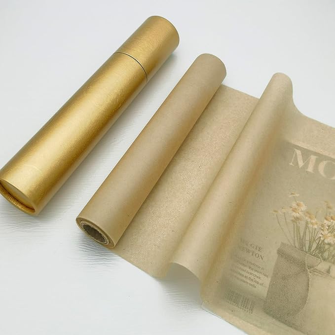 MLNSUNNY 9.4" x 787" Antiqued Tea Bag Paper Roll - Wet Strength Tissue for DIY Art, Tracing, Collage, Book Binding Repair | Handmade Lanterns & Cyanotype | Vintage Craft Decorative Paper