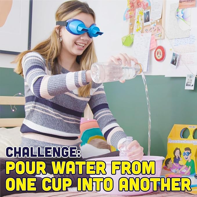 Vango The UpsideDownChallenge Game for Family & Kids - Fun Challenges with Upside Down Goggles - Hilarious for Game Night & Parties - 2-6 Players, Ages 8+ (Bonus Edition)