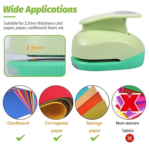 UCEC Circle Cutter, 3 Pcs Circle Punch, Craft Paper Hole Cutter for Crafting, 3/8 5/8 1 Inch Hole Punch for Paper Crafts