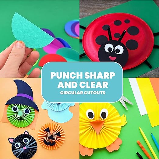 BearBoss 2 Inch Circle Punch, Hole Punch Shapes, Paper Punch Set for Scrapbooking Festival Paper Greeting Card DIY Albums Photos (Classic White)