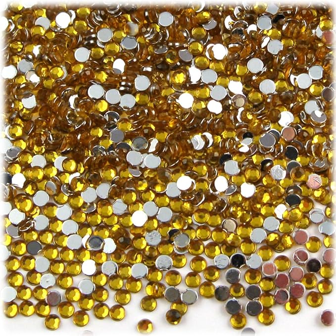 The Crafts Outlet 1,440pc Flatback Acrylic Rhinestones Round 3mm (10ss) Jet Black