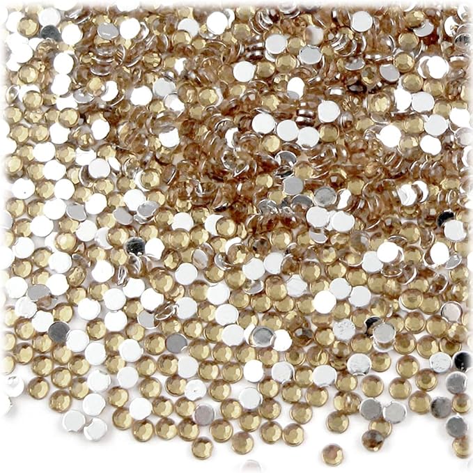 The Crafts Outlet 1,440pc Flatback Acrylic Rhinestones Round 3mm (10ss) Jet Black