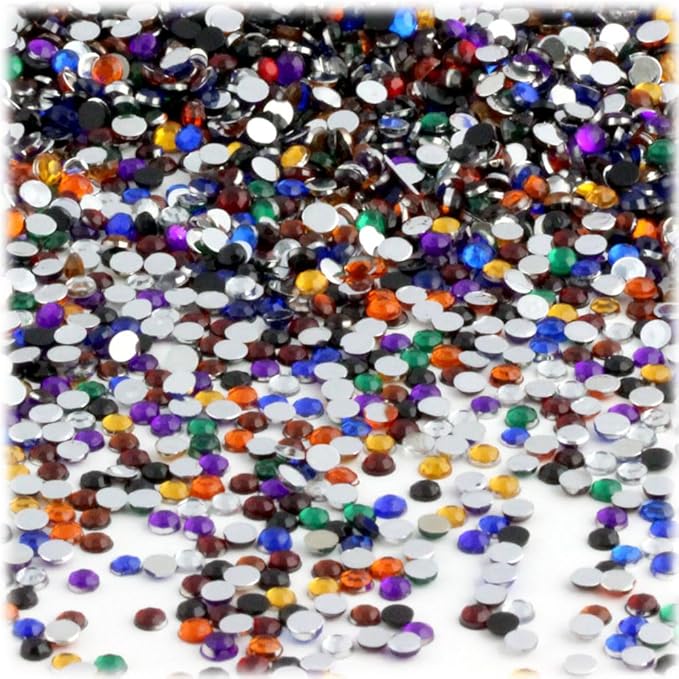 The Crafts Outlet 1,440pc Rhinestones Round 3mm (10ss) Flatback Olive Green