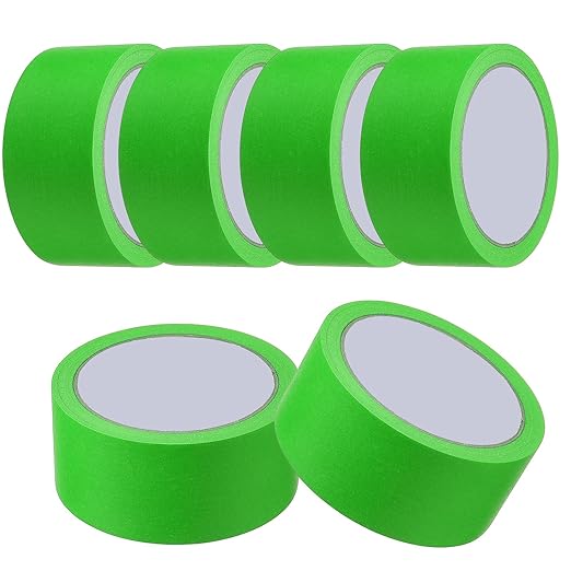 MECCANIXITY Masking Tape 1.8 Inch x 21 Yard Painter's Tape Green Paint Tapes for DIY Crafts Arts Drawing Decoration Labeling Car Painting Artist Teachers, Pack of 6