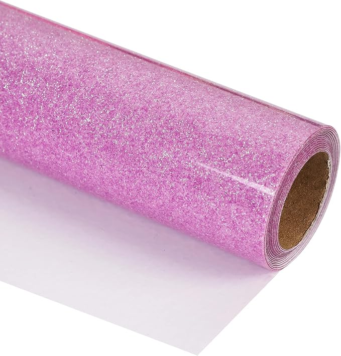 guangyintong Glow Glitter Purple Heat Transfer Vinyl HTV Rolls, 12" x 8ft Iron on Vinyl for T-Shirts, Glitter HTV Vinyl for All Cutter Machines Easy to Cut & Weed for DIY Design