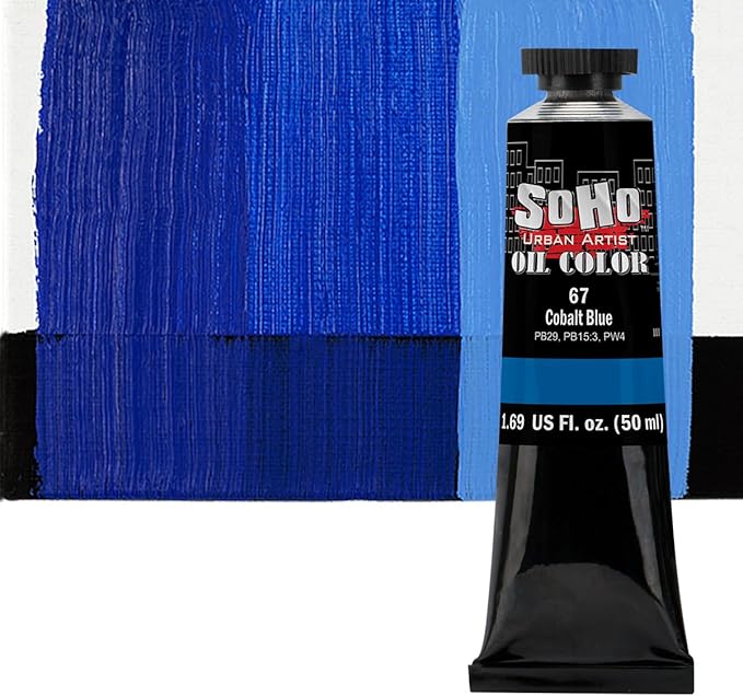 Soho Urban Artist Oil Paint - Cobalt Blue, 50 ml Tube - Best Valued Oil Colors for Painting, Excellent Pigment Load