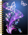 iampanda Spiral Journal Notebook,Fashion Strong Twin-Wire Binding with Premium Paper for Girl Women,60 Sheets A5 College Ruled Notebook/Journal,Perfect for School Office Home Gifts,Blue Butterflies
