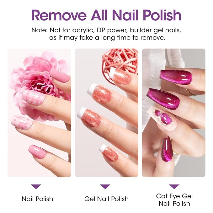 Gellen Acetone Gel Nail Polish Remover Pads: 400 Pack Professional Nail Polish Remover Pads, Individually Wrapped Travel Bulk Set to Remove Gel Fingernail Polish for Home & Salon Supplies