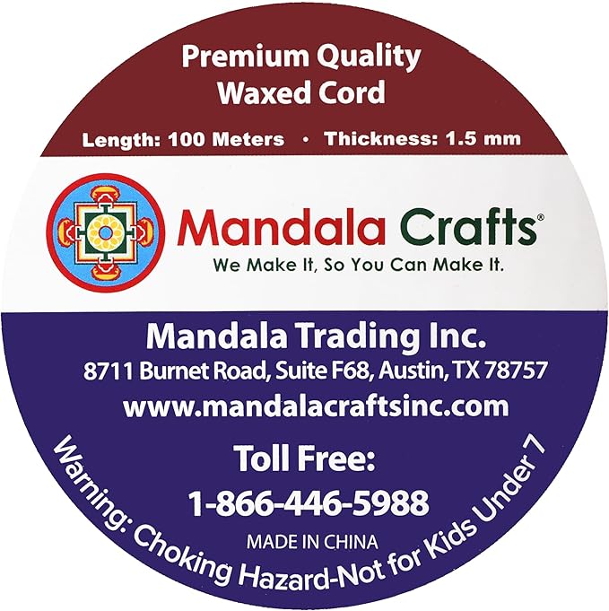 Mandala Crafts 1.5mm 109 Yards Peacock Green Cotton Waxed Cord for Jewelry Making - Beading String Thread for Bracelets and Necklaces